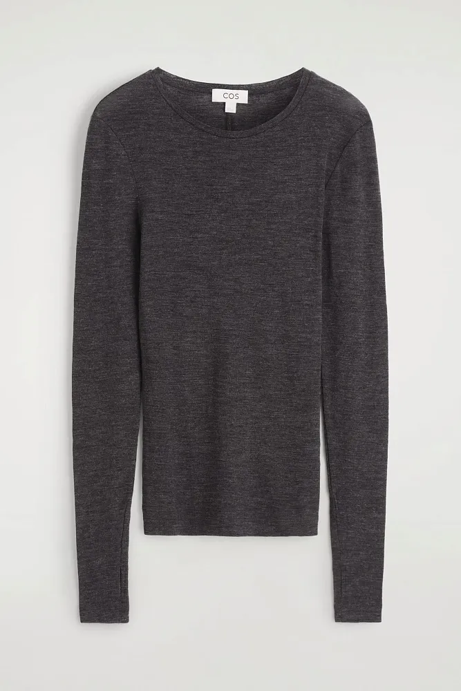 Лонгслив из тонкой шерсти мериноса COS