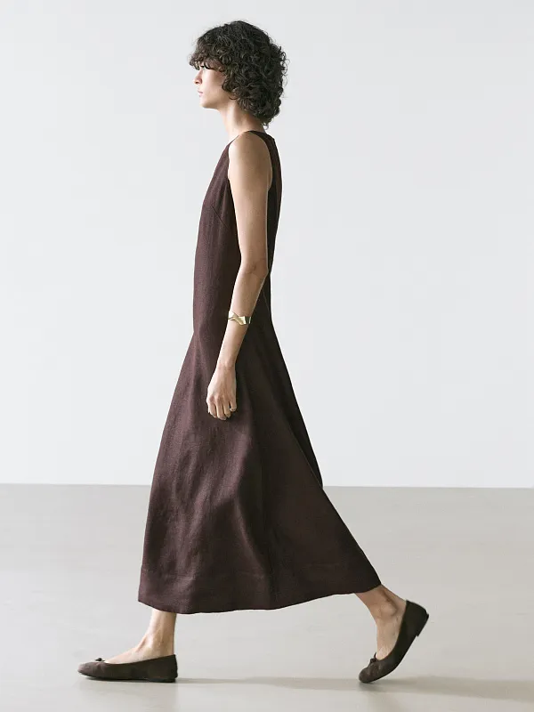 Льняное платье миди MASSIMO DUTTI Льняное платье миди MASSIMO DUTTI