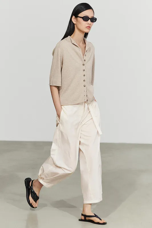 Хлопковый кардиган с воротником-стойкой MASSIMO DUTTI Хлопковый кардиган с воротником-стойкой MASSIMO DUTTI
