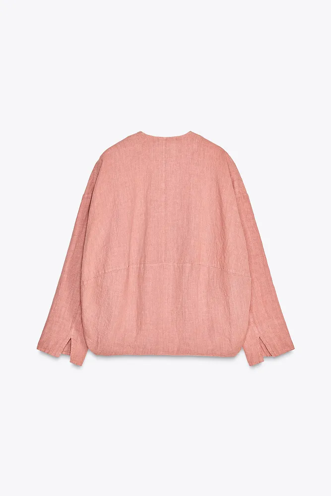 Куртка-бомбер из льна ZARA