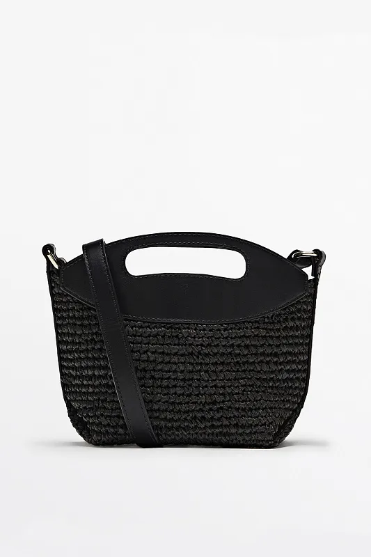 Сумка мини кроссбоди из рафии MASSIMO DUTTI Сумка мини кроссбоди из рафии MASSIMO DUTTI