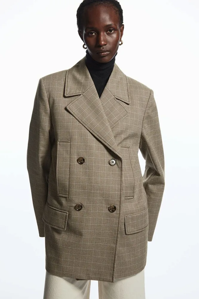 Двубортный пиджак в клетку COS