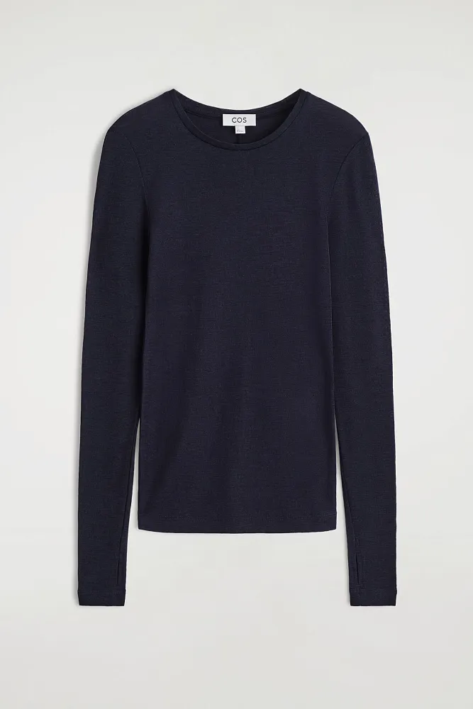 Лонгслив из тонкой шерсти мериноса COS