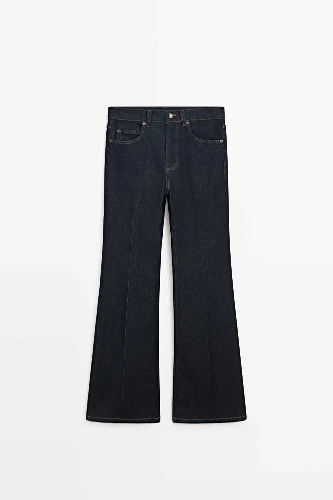 Джинсы Skinny flare с высокой посадкой MASSIMO DUTTI