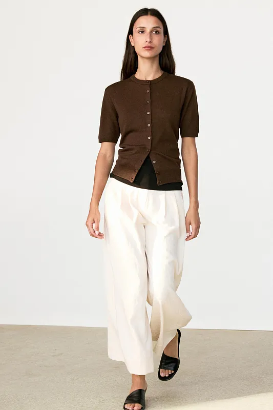 Кардиган с короткими рукавами MASSIMO DUTTI Кардиган с короткими рукавами MASSIMO DUTTI