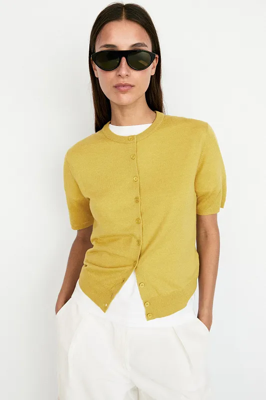 Кардиган с короткими рукавами MASSIMO DUTTI Кардиган с короткими рукавами MASSIMO DUTTI