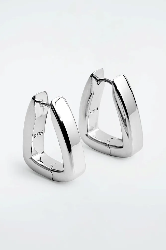 Квадратные серьги-кольца COS