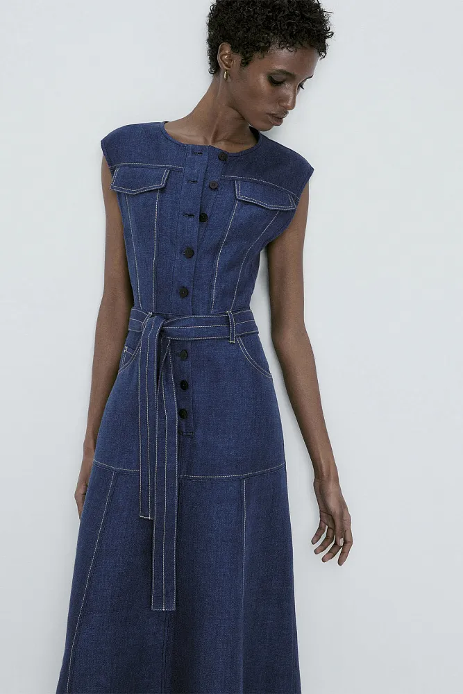 Платье льняное MASSIMO DUTTI