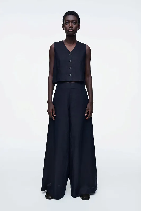 Укороченный льняной жилет COS Укороченный льняной жилет COS