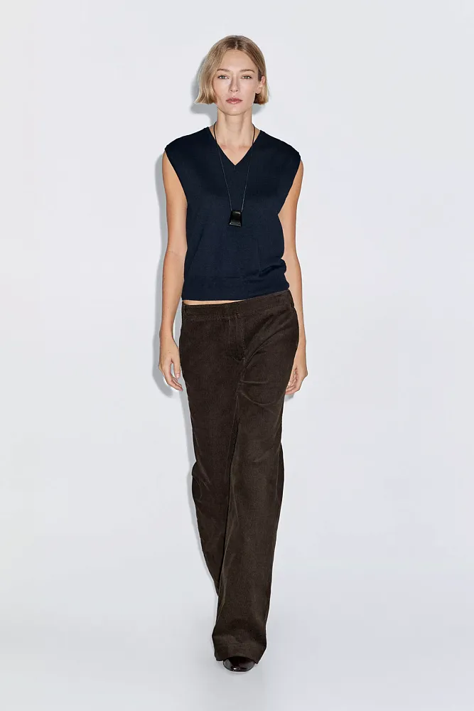 Расклешенные вельветовые брюки MASSIMO DUTTI