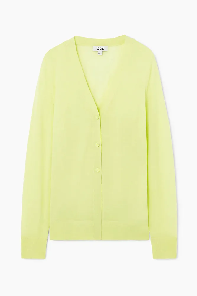 Шерстяной кардиган с v-образным вырезом COS