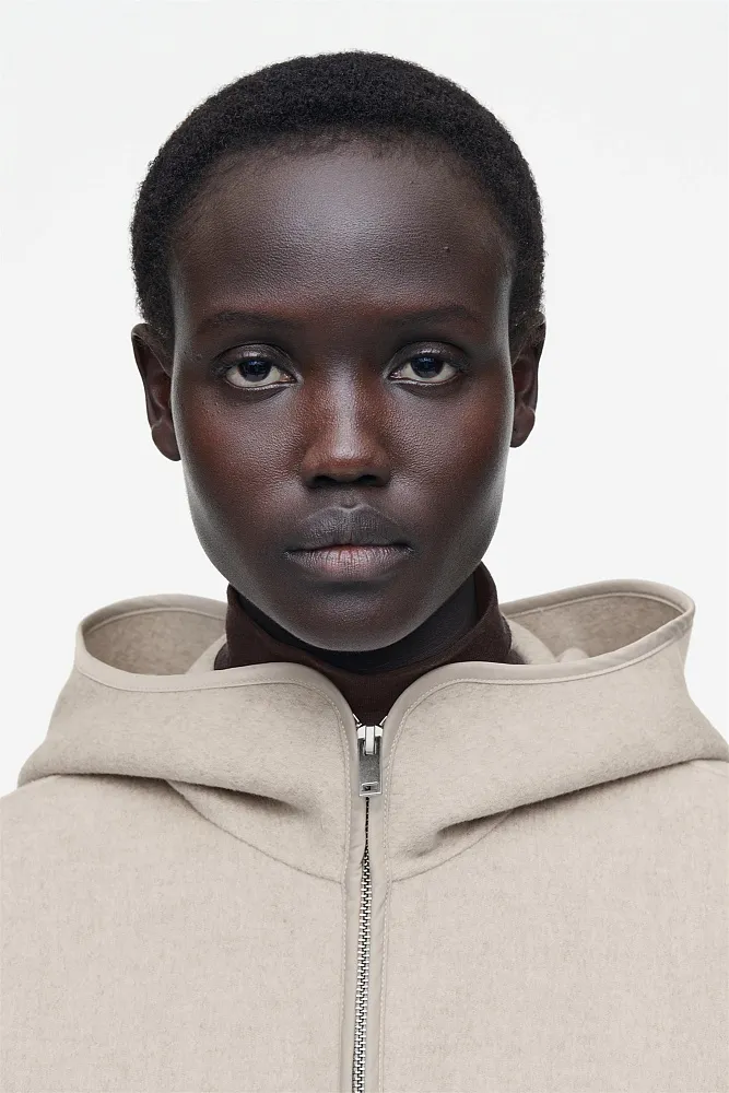 Шерстяная куртка с капюшоном COS