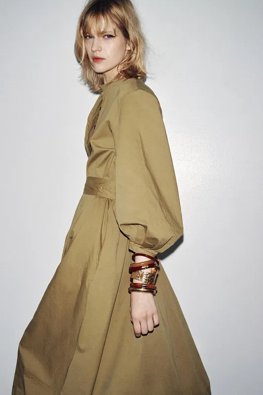 Платье-рубашка с поясом ZARA Платье-рубашка с поясом ZARA