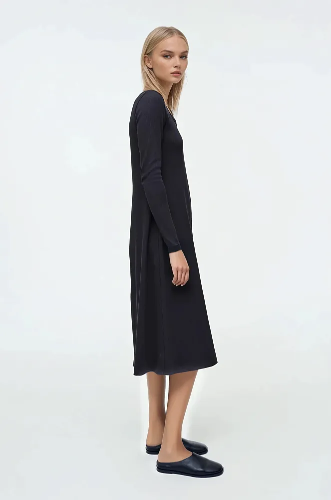 Платье миди из тонкого джерси в рубчик COS