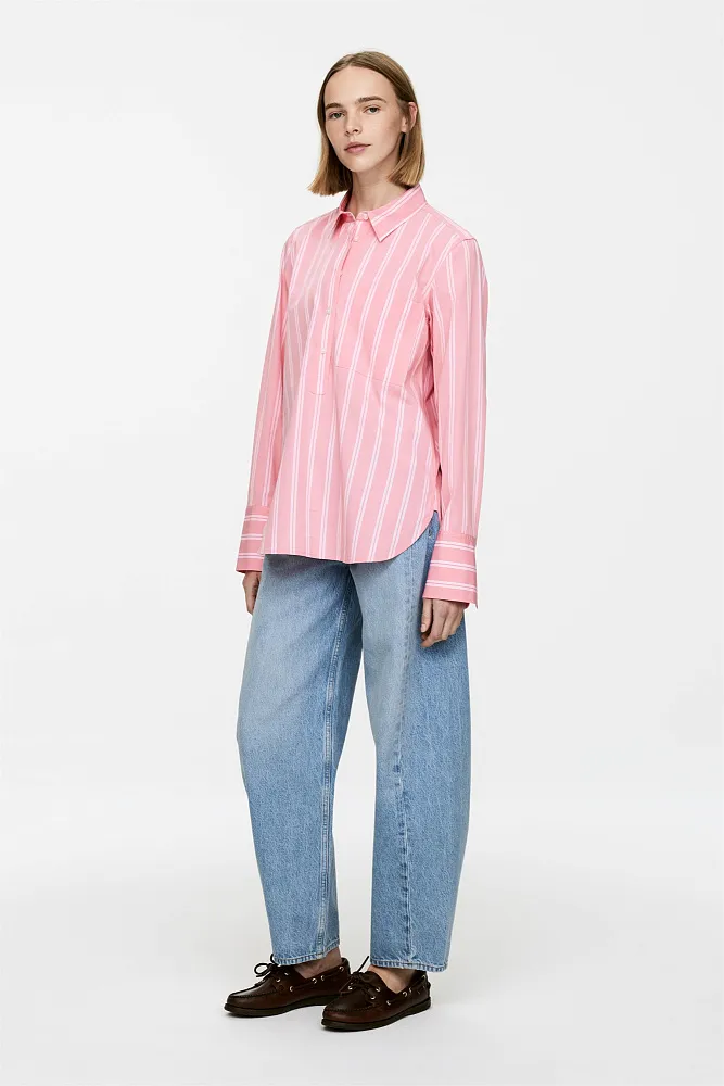 Хлопковая рубашка-поповер ARKET