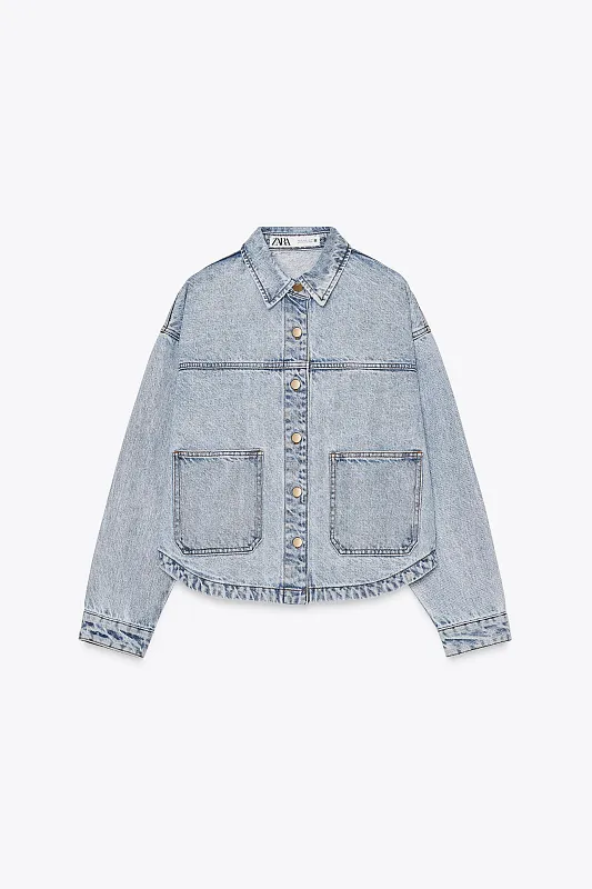 Джинсовая куртка с карманами ZARA   Джинсовая куртка с карманами ZARA