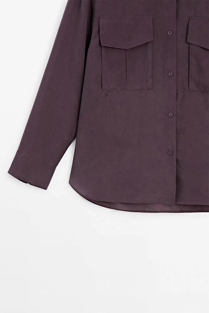 Рубашка из шелка MASSIMO DUTTI