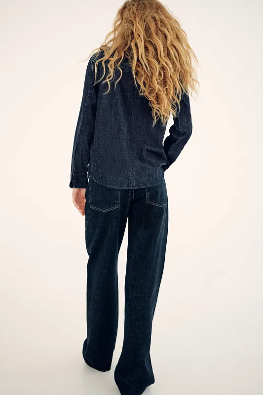 Широкие джинсы TRF со средней посадкой ZARA Широкие джинсы TRF со средней посадкой ZARA