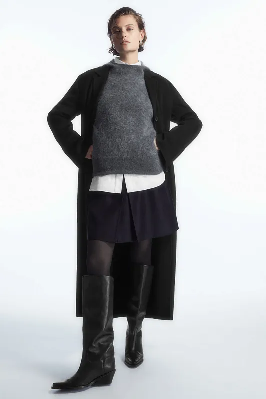 Шерстяная юбка-мини