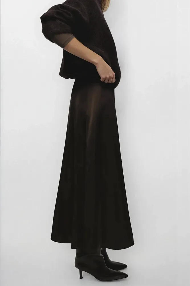 Юбка А-силуэта из атласа H&M