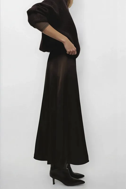 Юбка А-силуэта из атласа H&M Юбка А-силуэта из атласа H&M