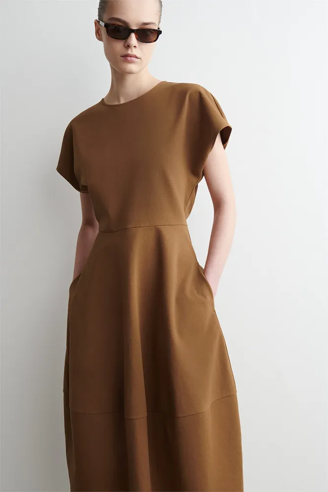 Платье-миди из мягкого хлопка COS