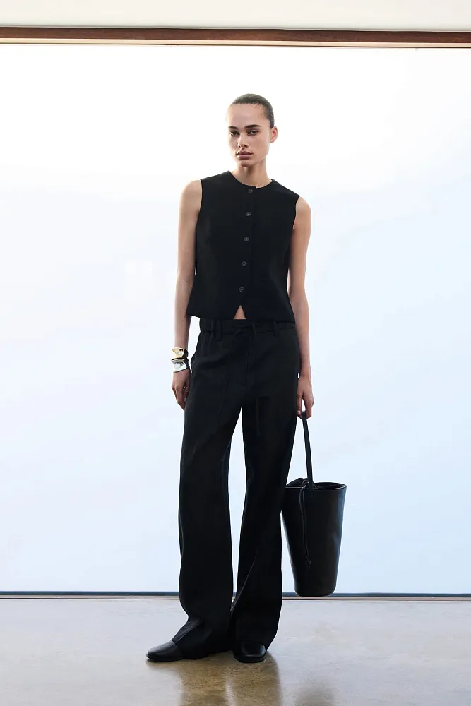 Вязаный хлопковый жилет COS