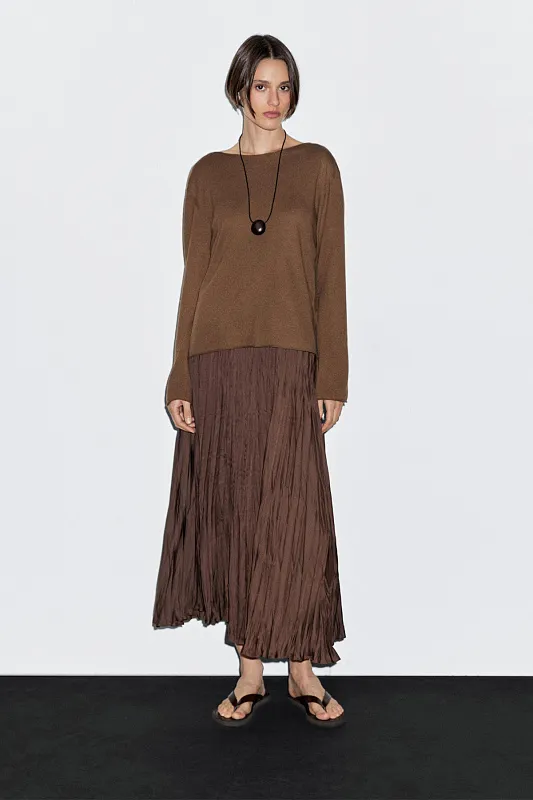 Джемпер из смесовой шерсти с вырезом "лодочка"