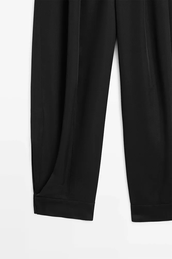 Брюки Саруэль из струящейся ткани MASSIMO DUTTI