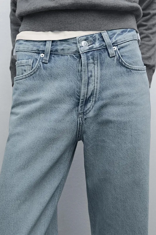 Широкие джинсы со средней посадкой MASSIMO DUTTI Широкие джинсы со средней посадкой MASSIMO DUTTI