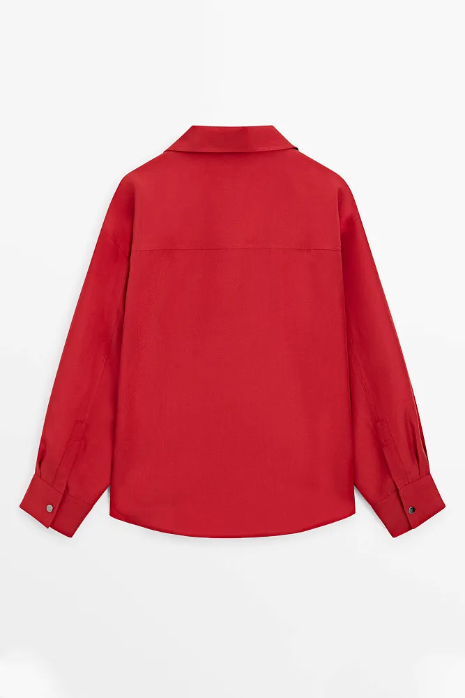 Рубашка свободного кроя с кнопками MASSIMO DUTTI