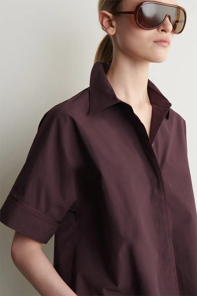 Хлопковая рубашка свободного кроя COS