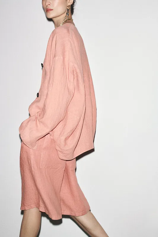 Куртка-бомбер из льна ZARA Куртка-бомбер из льна ZARA