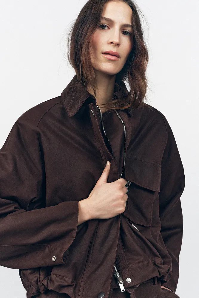 Вощеная куртка с вельветовым воротником ZARA