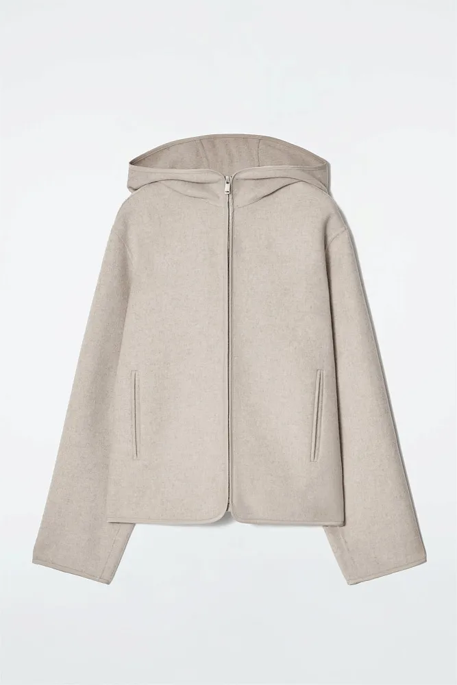 Шерстяная куртка с капюшоном COS