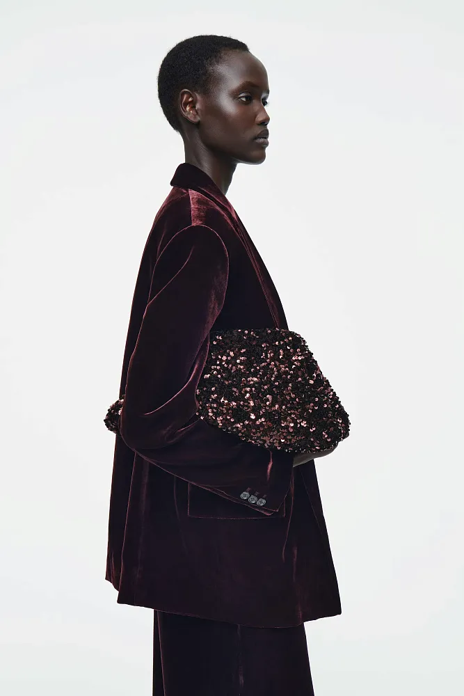 Большой клатч в рамке с пайетками COS