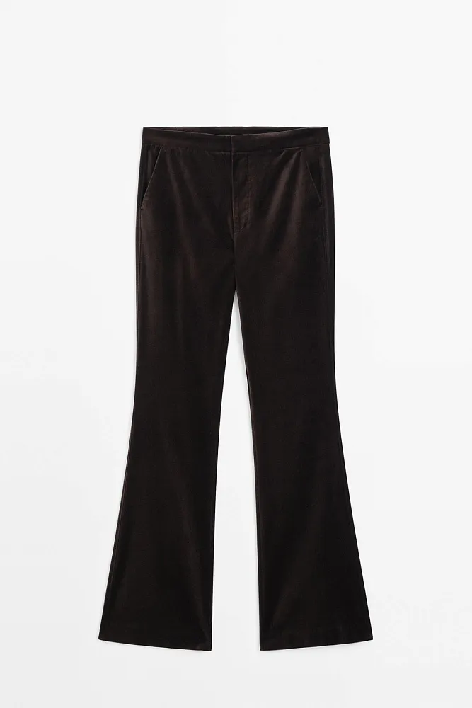 Брюки-клеш из бархата MASSIMO DUTTI