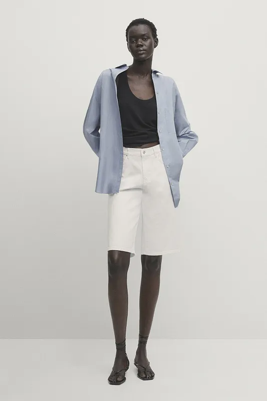 Джинсовые шорты-бермуды