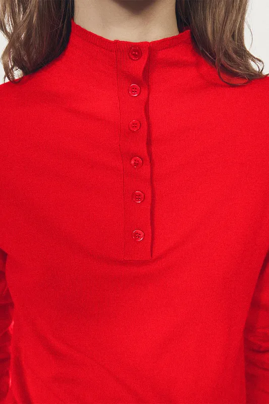 Джемпер с воротником-стойкой на пуговицах MASSIMO DUTTI Джемпер с воротником-стойкой на пуговицах MASSIMO DUTTI