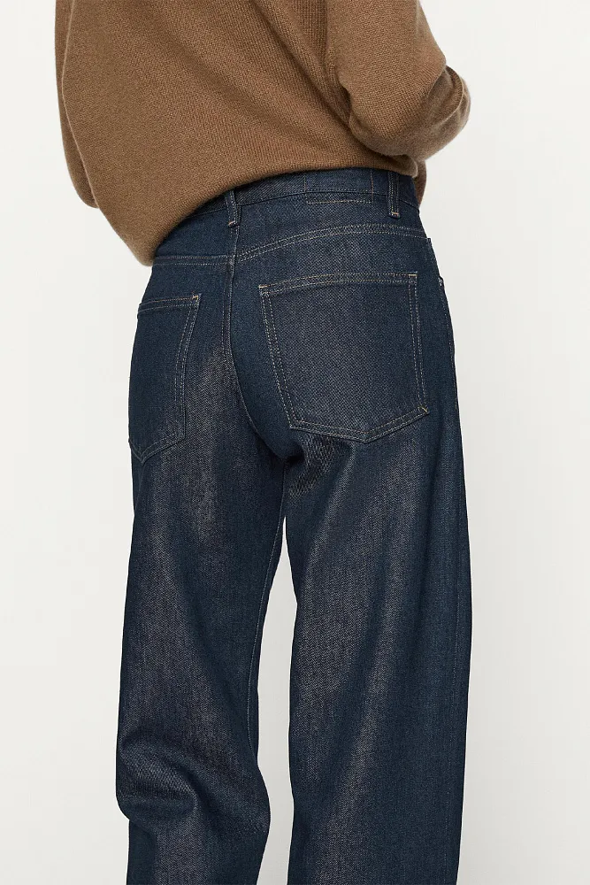 Широкие джинсы со средней посадкой MASSIMO DUTTI