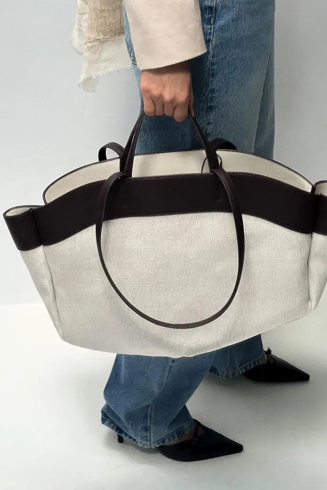 Сумка шоппер с контрастными деталями ZARA