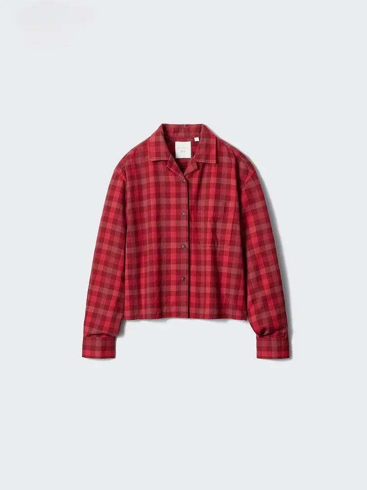 Укороченная фланелевая рубашка UNIQLO