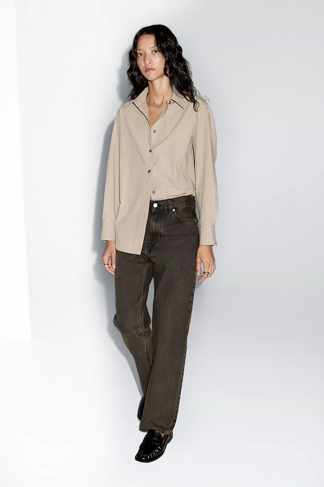 Джинсы прямого кроя с высокой талией