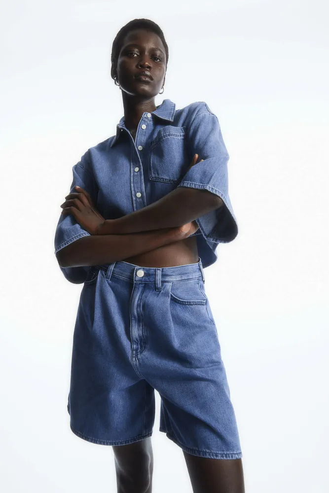 Джинсовые шорты А-силуэта