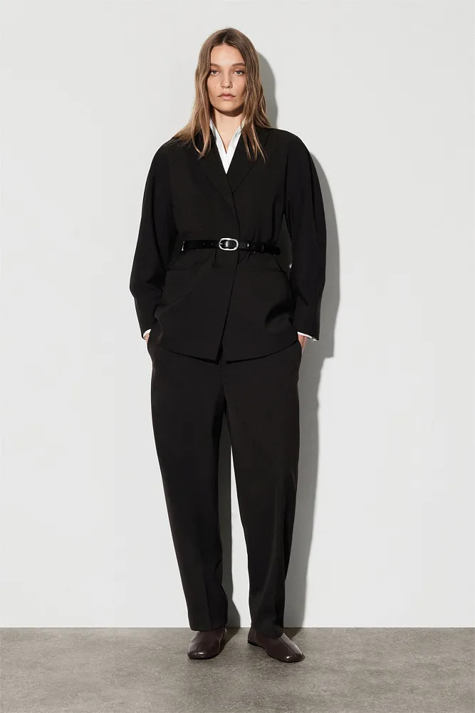 Брюки из шерсти с бочкообразными штанинами