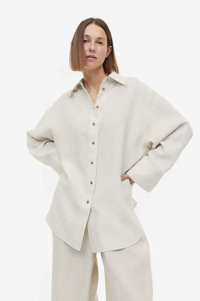 Рубашка льняная H&M Premium Selection