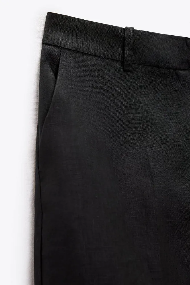 Льняные шорты бермуды ZARA