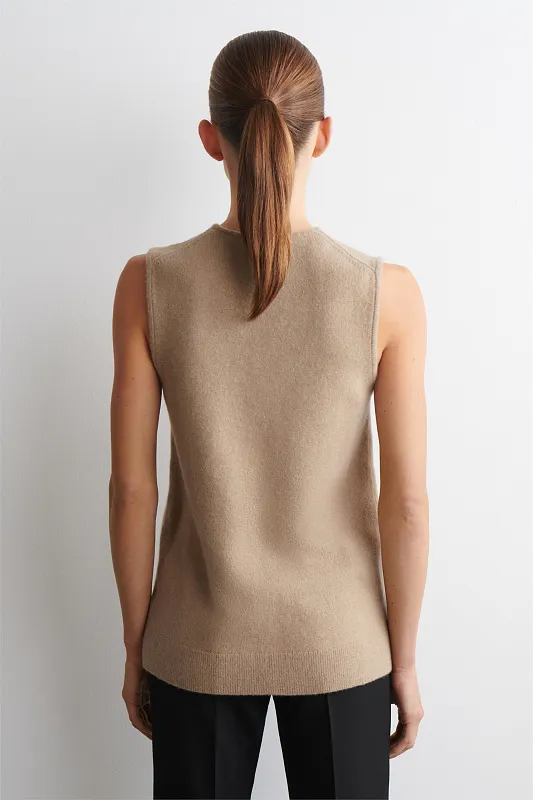 Жилет-туника с V-образным вырезом из шерсти COS Жилет-туника с V-образным вырезом из шерсти COS