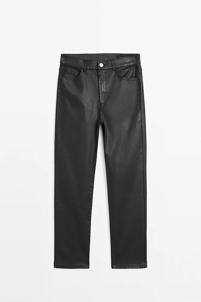 Брюки прямого кроя с высокой посадкой MASSIMO DUTTI