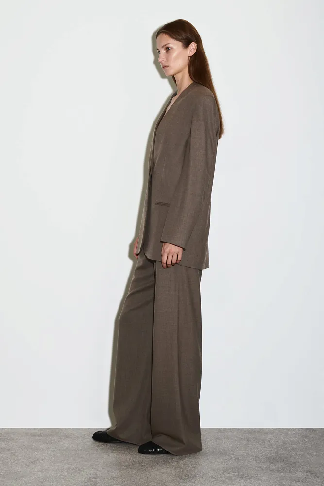 Пиджак без воротника из смесовой шерсти COS